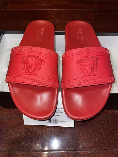 replica red versace slides|versace slides online.